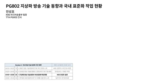 240516 PG802 지상파 방송 기술 동향과 국내 표준화 작업 현황 @ 「차세대 방송 기술 표준화」 합동 워크숍