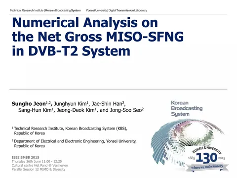 [BMSB2015] Numerical Analysis on the Net Gross MISO-SFNG in DVB-T2 System